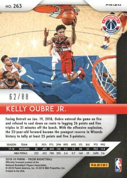 2018-19 Panini Prizm - Prizms Choice Red #263 Kelly Oubre Jr. Back