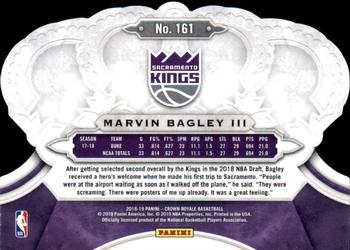 2018-19 Panini Crown Royale #161 Marvin Bagley III Back