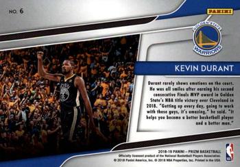 2018-19 Panini Prizm - Get Hyped! #6 Kevin Durant Back