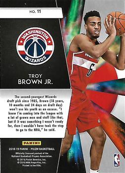 2018-19 Panini Prizm - Freshman Phenoms #11 Troy Brown Jr. Back