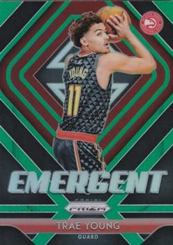 2018-19 Panini Prizm - Emergent Green #5 Trae Young Front