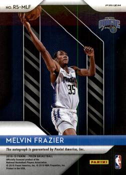 2018-19 Panini Prizm - Rookie Signatures Prizms Choice #RS-MLF Melvin Frazier Jr. Back