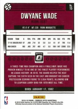 2018-19 Donruss Optic #15 Dwyane Wade Back