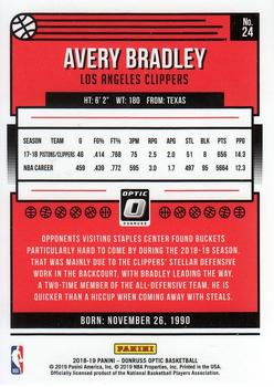 2018-19 Donruss Optic #24 Avery Bradley Back