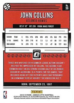 2018-19 Donruss Optic #36 John Collins Back