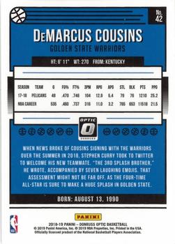 2018-19 Donruss Optic #42 DeMarcus Cousins Back