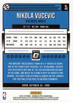 2018-19 Donruss Optic #49 Nikola Vucevic Back