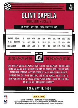 2018-19 Donruss Optic #62 Clint Capela Back