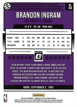 2018-19 Donruss Optic #64 Brandon Ingram Back