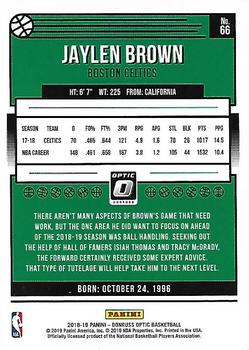 2018-19 Donruss Optic #66 Jaylen Brown Back