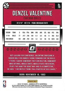2018-19 Donruss Optic #78 Denzel Valentine Back