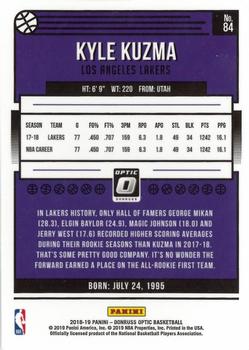 2018-19 Donruss Optic #84 Kyle Kuzma Back