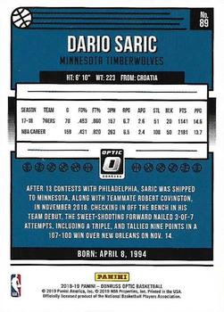 2018-19 Donruss Optic #89 Dario Saric Back
