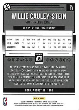 2018-19 Donruss Optic #91 Willie Cauley-Stein Back