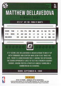 2018-19 Donruss Optic #95 Matthew Dellavedova Back