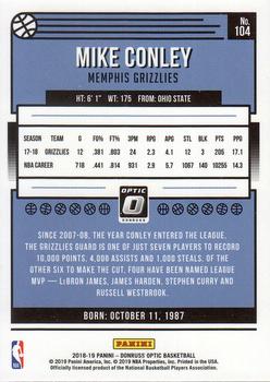 2018-19 Donruss Optic #104 Mike Conley Back