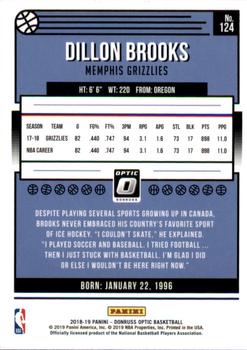 2018-19 Donruss Optic #124 Dillon Brooks Back