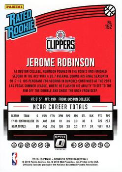 2018-19 Donruss Optic #152 Jerome Robinson Back