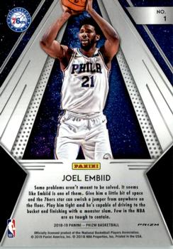 2018-19 Panini Prizm - All Day Silver #1 Joel Embiid Back