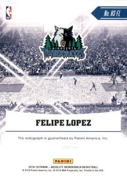 2018-19 Panini Absolute Memorabilia - Hoopla Signatures #HS-FL Felipe Lopez Back