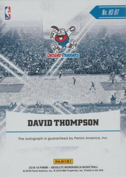 2018-19 Panini Absolute Memorabilia - Hoopla Signatures #HS-DT David Thompson Back
