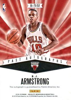 2018-19 Panini Absolute Memorabilia - Past Autographs #PA-BJA B.J. Armstrong Back