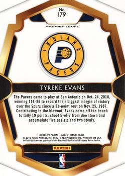 2018-19 Panini Select #179 Tyreke Evans Back