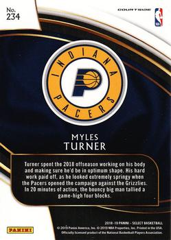 2018-19 Panini Select #234 Myles Turner Back