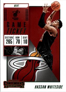 2018-19 Panini Contenders - Game Ticket Green #1 Hassan Whiteside Front