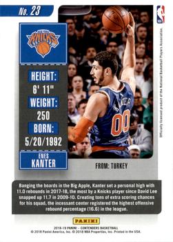 2018-19 Panini Contenders - Game Ticket Green #23 Enes Kanter Back