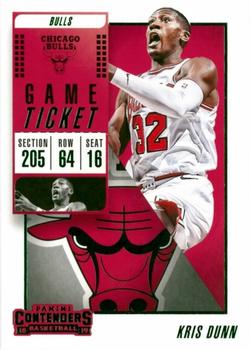 2018-19 Panini Contenders - Game Ticket Green #34 Kris Dunn Front