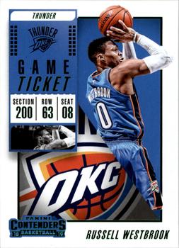 2018-19 Panini Contenders - Game Ticket Green #43 Russell Westbrook Front