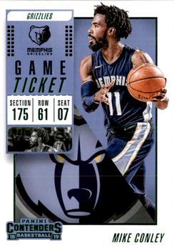 2018-19 Panini Contenders - Game Ticket Green #60 Mike Conley Front