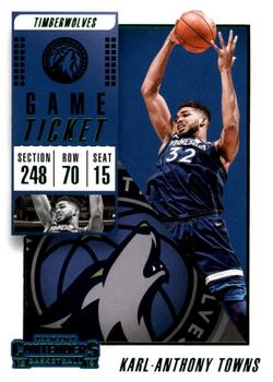 2018-19 Panini Contenders - Game Ticket Green #61 Karl-Anthony Towns Front