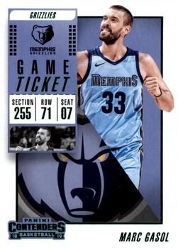 2018-19 Panini Contenders - Game Ticket Green #80 Marc Gasol Front