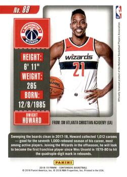 2018-19 Panini Contenders - Game Ticket Green #89 Dwight Howard Back