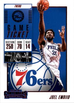 2018-19 Panini Contenders - Game Ticket Red #25 Joel Embiid Front