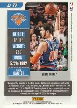 2018-19 Panini Contenders - Playoff Ticket #23 Enes Kanter Back