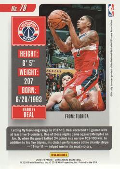2018-19 Panini Contenders - Playoff Ticket #79 Bradley Beal Back