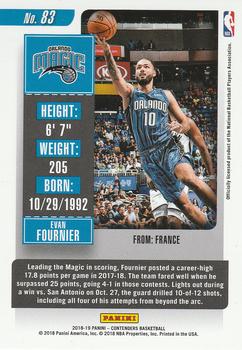 2018-19 Panini Contenders - Playoff Ticket #83 Evan Fournier Back