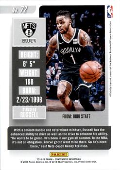 2018-19 Panini Contenders - The Finals Ticket #72 D'Angelo Russell Back