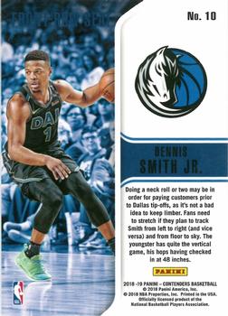 2018-19 Panini Contenders - Front Row Seat #10 Dennis Smith Jr. Back
