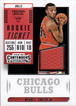 2018-19 Panini Contenders - Rookie Ticket Swatches #RT-WCJ Wendell Carter Jr. Front
