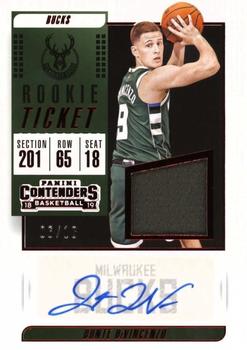 2018-19 Panini Contenders - Rookie Ticket Swatches Autographs Retail #RT-DDV Donte DiVincenzo Front