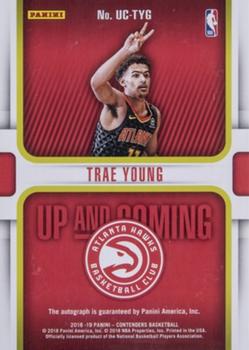 2018-19 Panini Contenders - Up and Coming Contenders Autographs #UC-TYG Trae Young Back