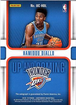 2018-19 Panini Contenders - Up and Coming Contenders Autographs Gold #UC-HDL Hamidou Diallo Back