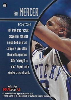 1997 Wheels Rookie Thunder - Young Guns Storm Front #YG2 Ron Mercer Back