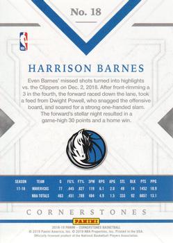 2018-19 Panini Cornerstones #18 Harrison Barnes Back
