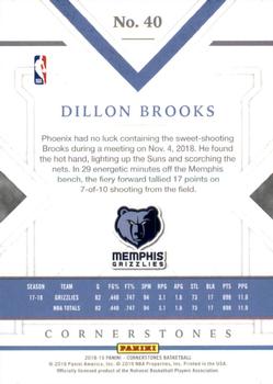 2018-19 Panini Cornerstones #40 Dillon Brooks Back