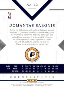 2018-19 Panini Cornerstones #42 Domantas Sabonis Back